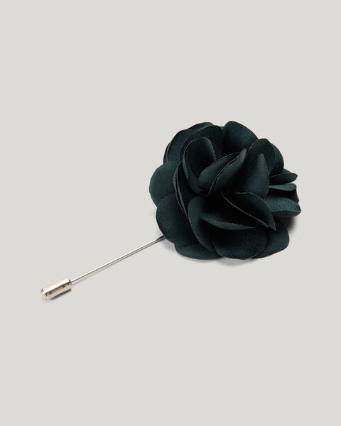 Fabric Flower Lapel Pin, Khaki, hi-res